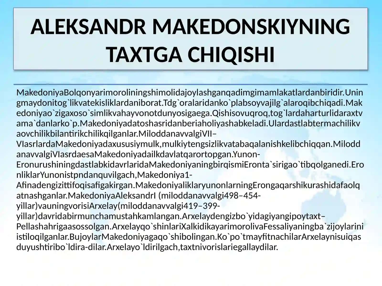 ALEKSANDR MAKEDONSKIYNING TAXTGA CHIQISHI 2
