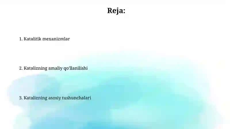 Kataliz va uning mexanizmlari 2