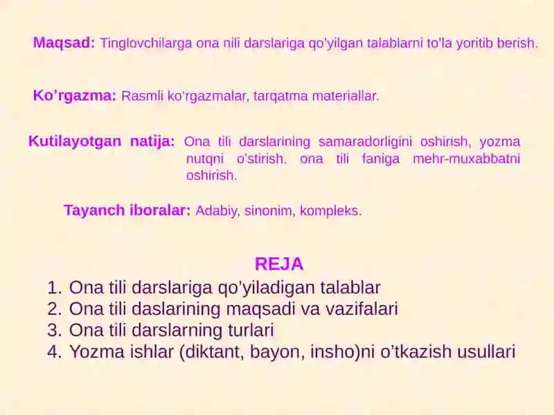Ona tili darslari 2