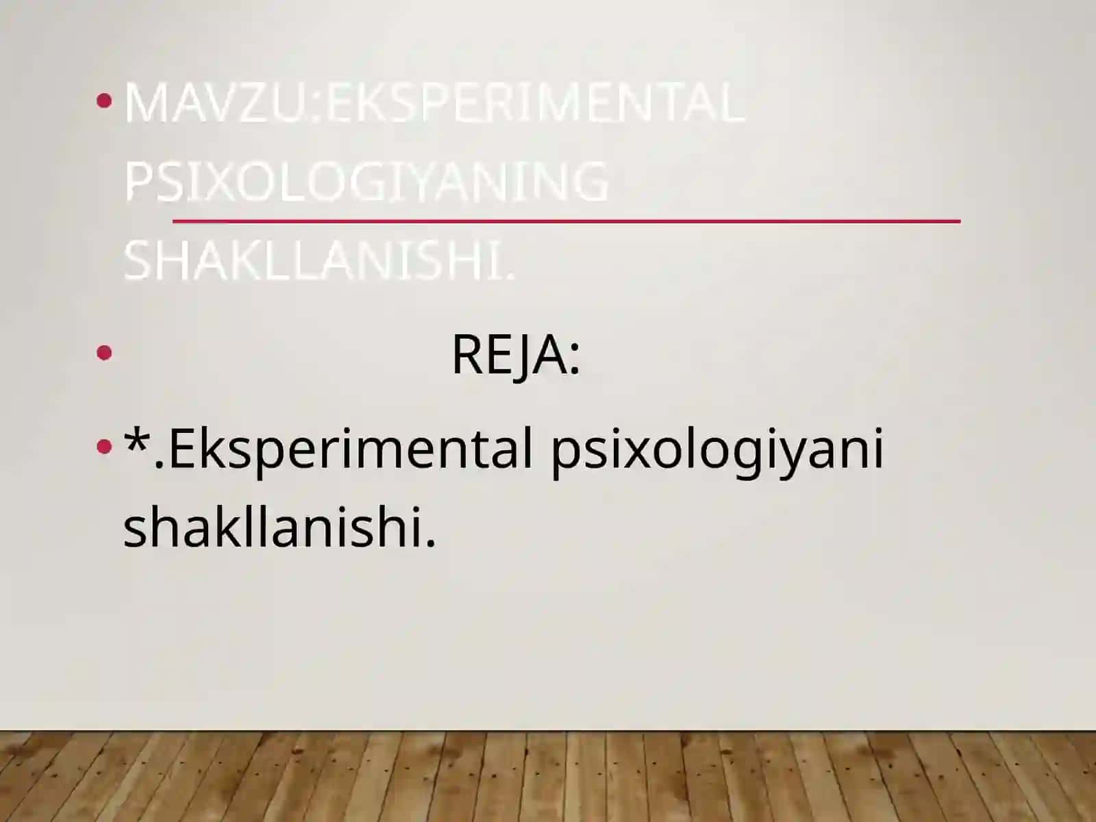 Eksperimental psixologiyani shakllanishi 2