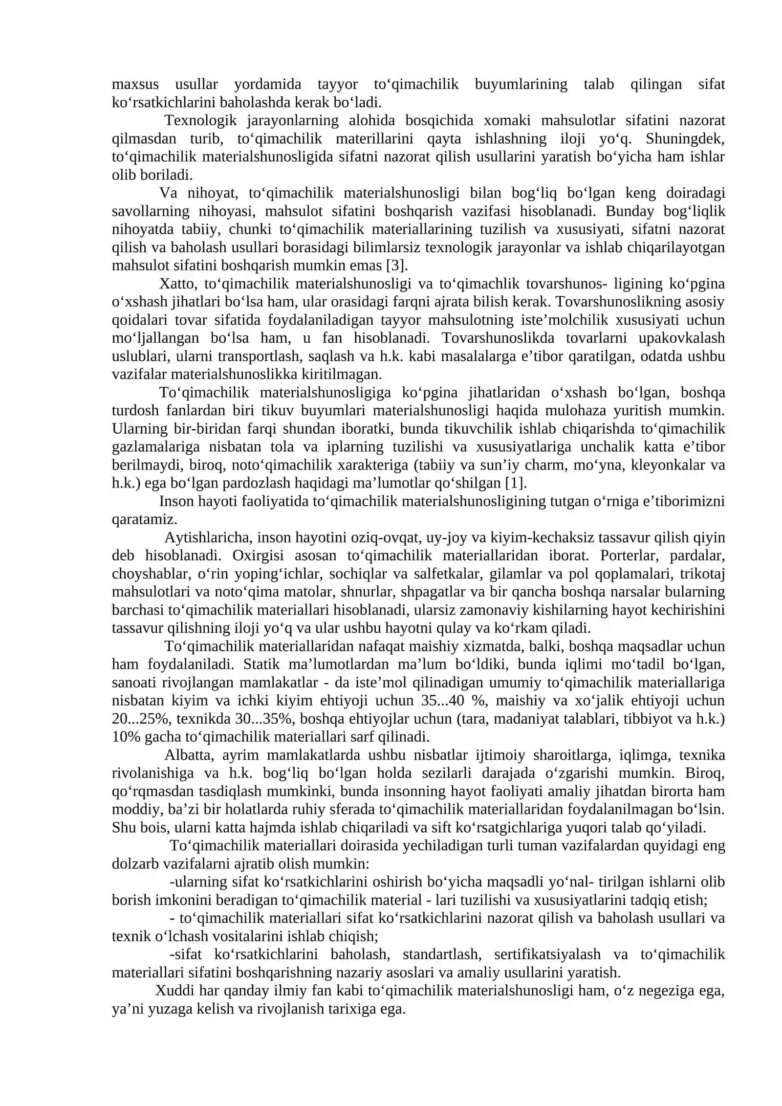 Tikuvchilik materialshunosligi to‘g‘risida umumiy ma’lumotlar. Tabiiy va kimyoviy tolalarni olinishi va ishlatilishi 2