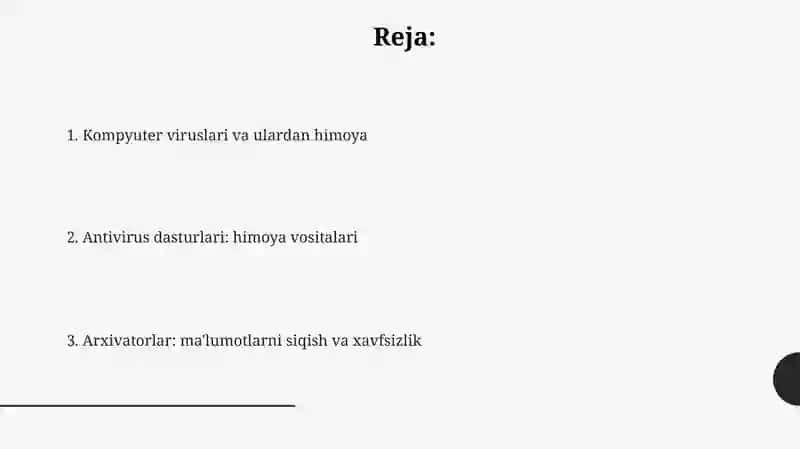 Kompyuter viruslari va antiviruslar. Arxivatorlar 2