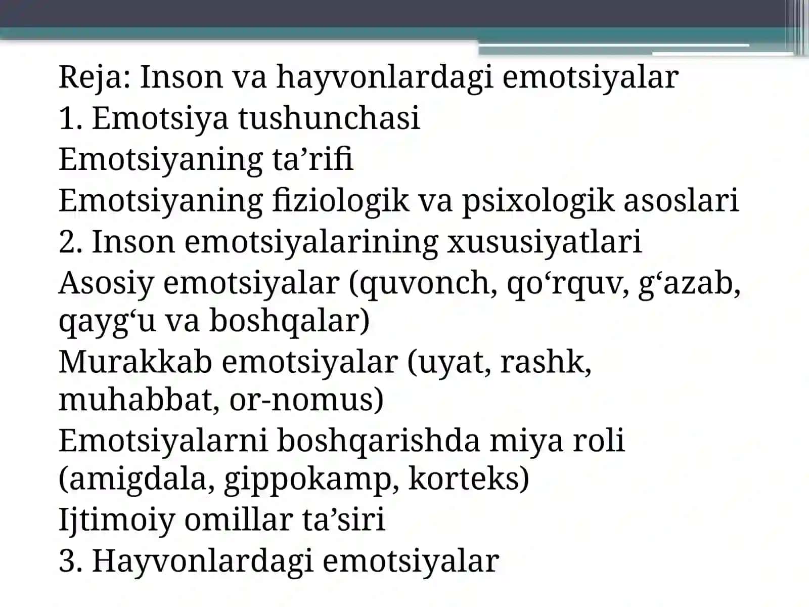 Inson va hayvonlardagi emotsiyalar 2