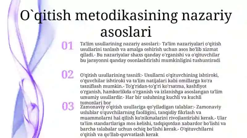 Metodlar Klassifikatsiyasi. Zamonaviy Maktab Tomonidan Òqitish Metodlariga Qo'Yiladigan Talablar 2