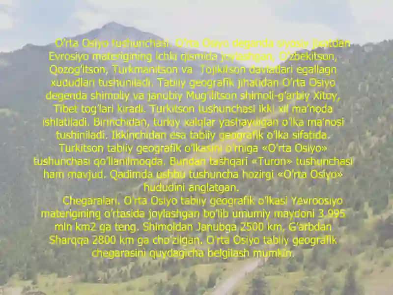 Markaziy Osiyo tabiat zonalari 2