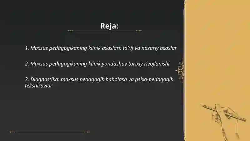Maxsus pedagogikaning klinik asoslari va fanning vazifasi 2