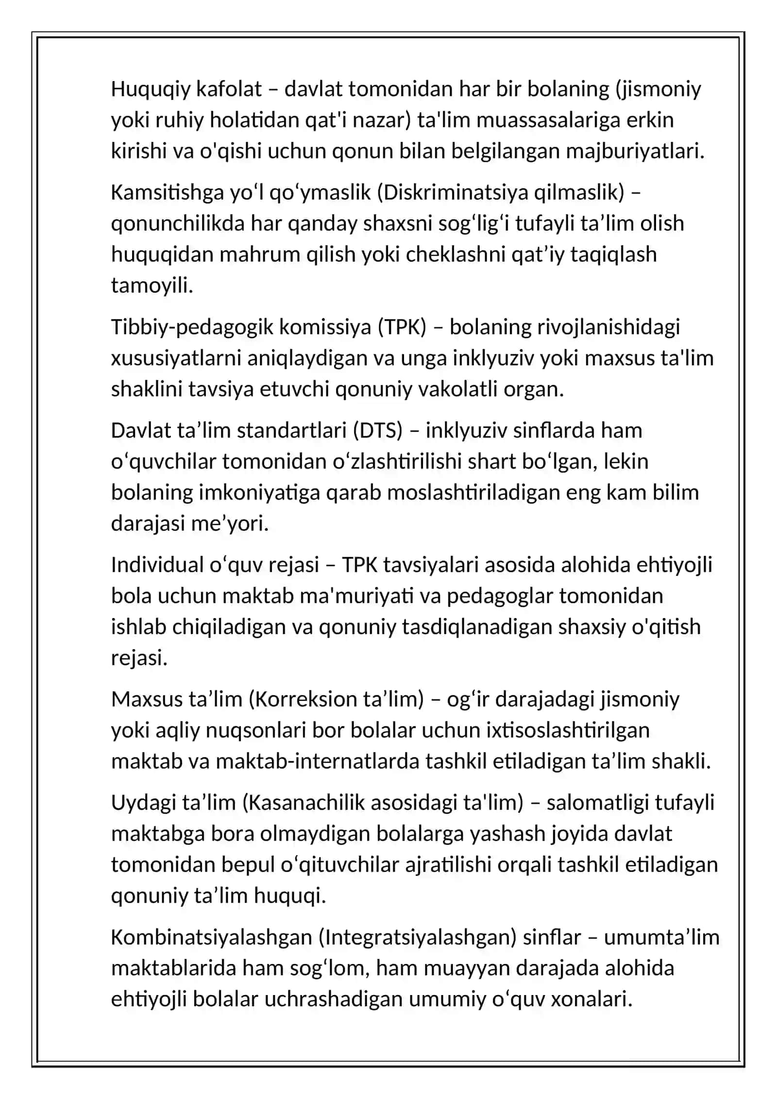 inklyuziv talimga oid glasary 2