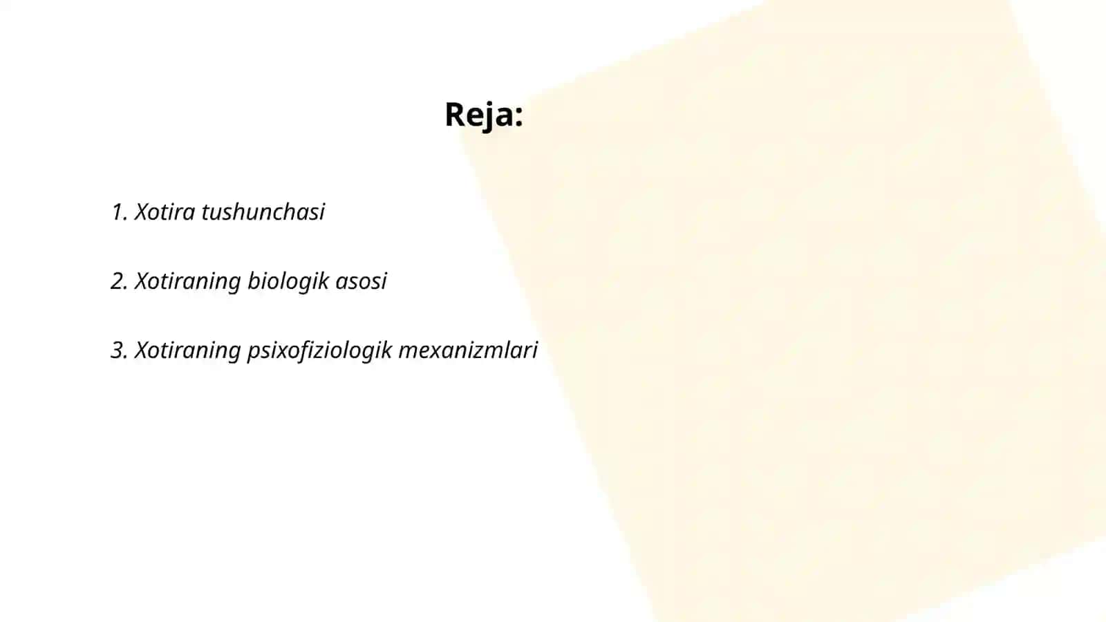 Xotira haqida tushuncha va uning nerv-fiziologik asosi 2