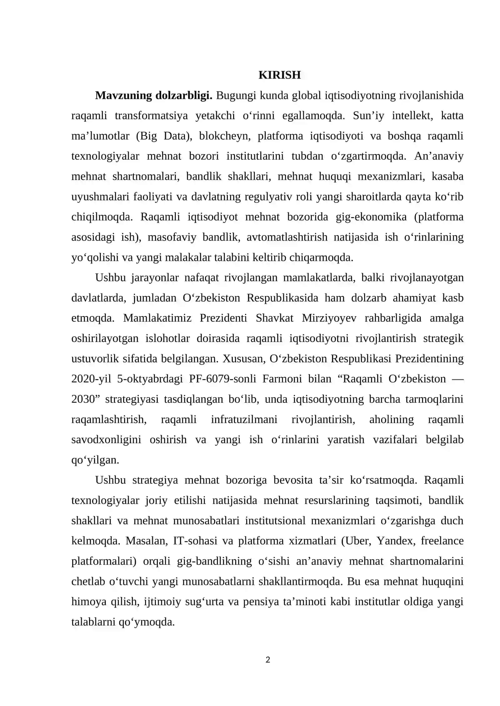 RAQAMLI IQTISODIYOT SHAROITIDA MEHNAT BOZORI INSTITUTSIONAL ASOSLARI 2