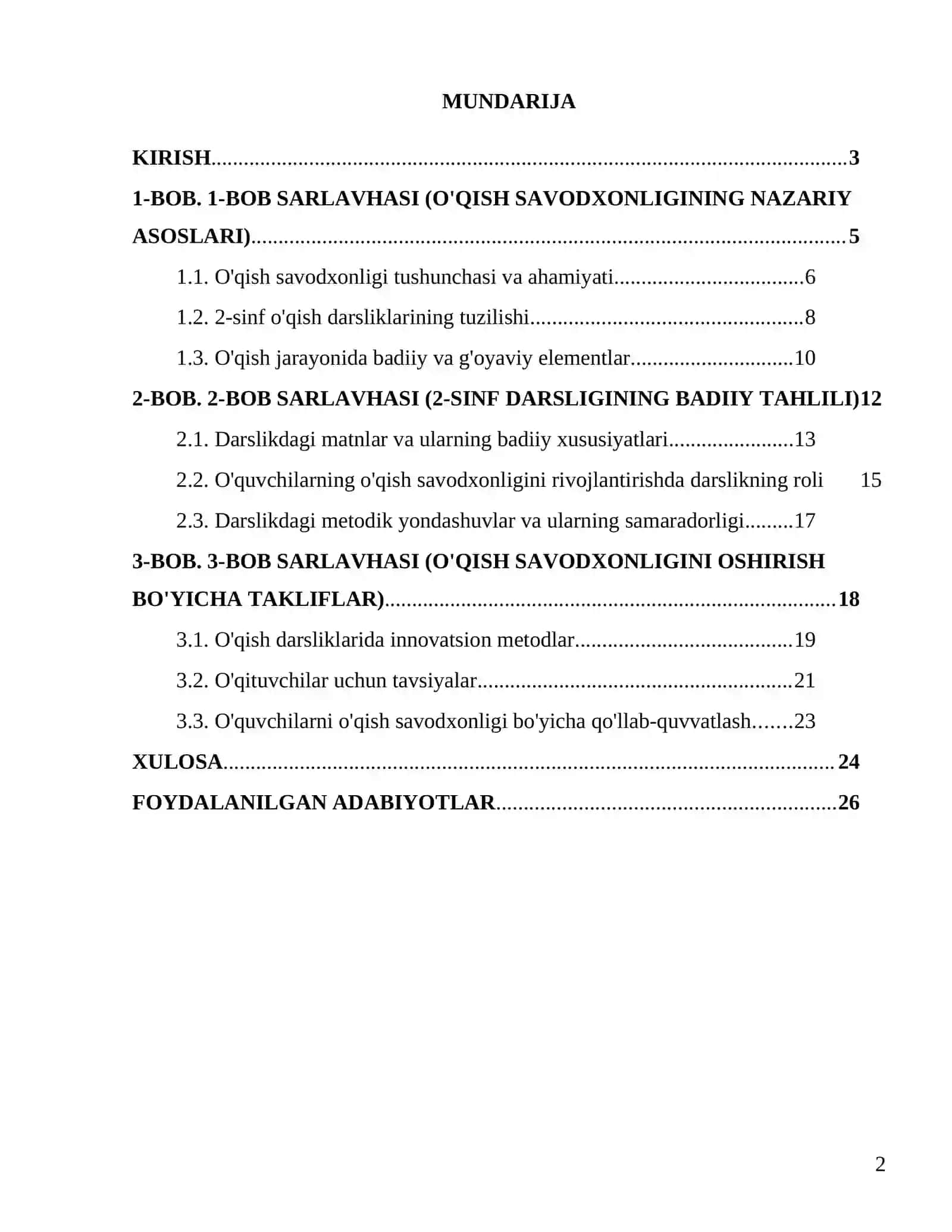 2-sinf o'qish savodxonligi darsligining tuzilishi g'oyaviy badiiy tahlili 2