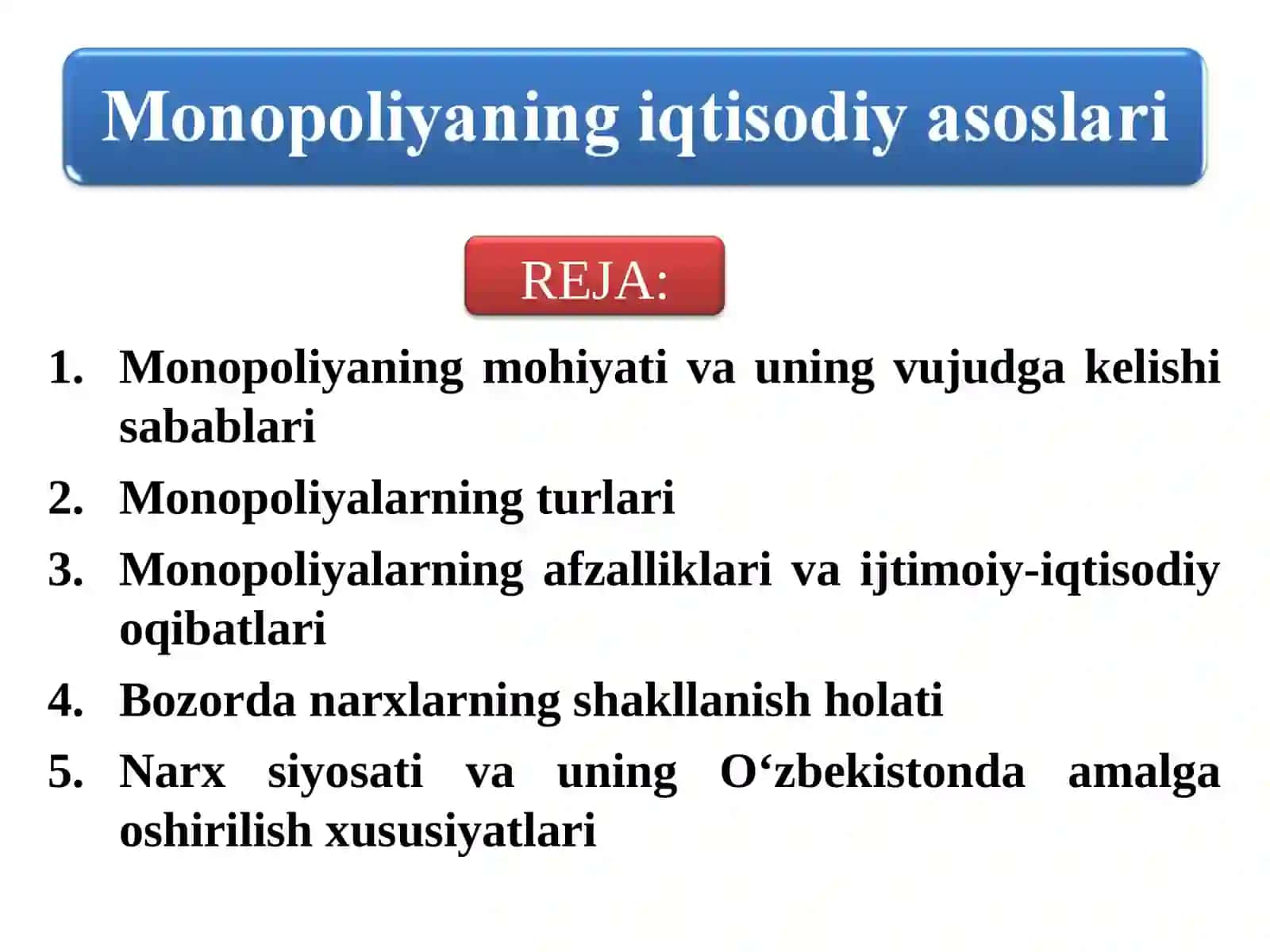 MONOPOLIYANING IQTISODIYASOSLARI 2