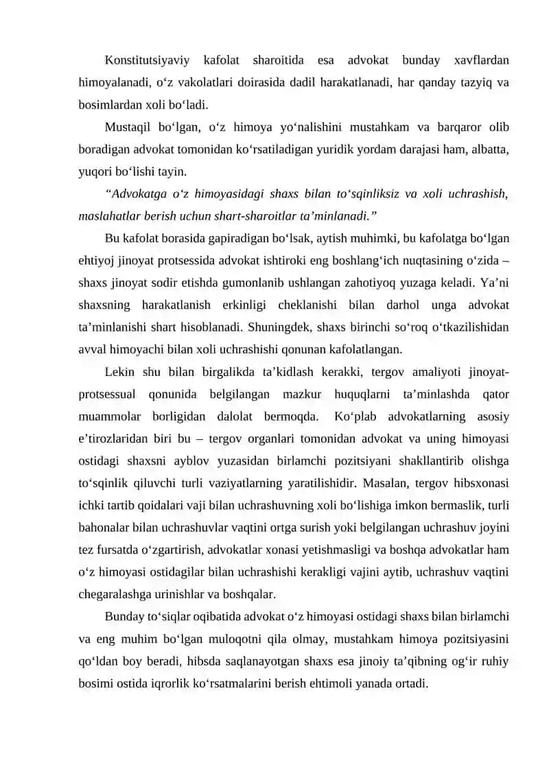 Advokatning Odil Sudlov va Boshqa Faoliyatdagi Ishtiroki 2