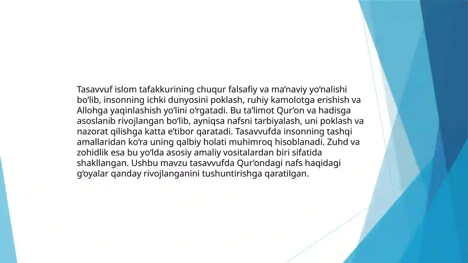Tasavvufta'limotidaQur'ondaginafstarbiyasizuhdvazohidlikkaoidg'oyalarningrivojlanishi 2