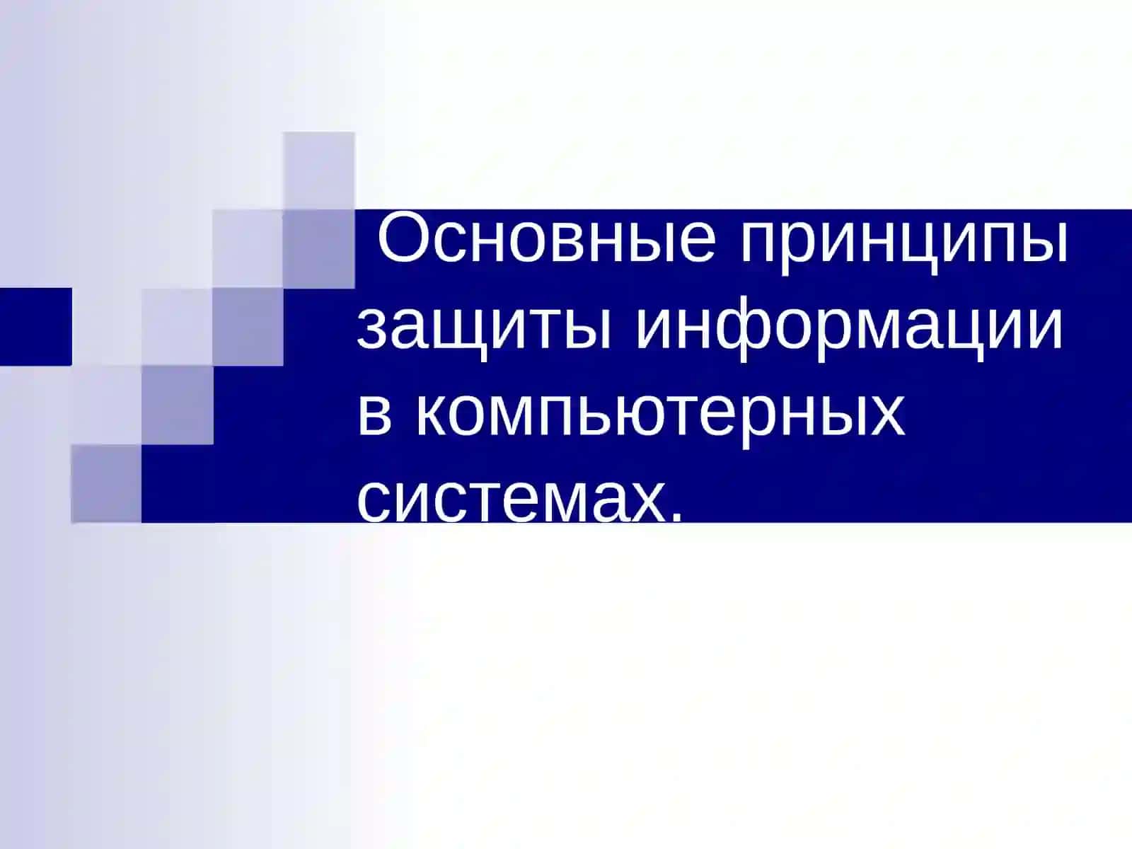 Основные принципы защиты информации в компьютерных системах 2