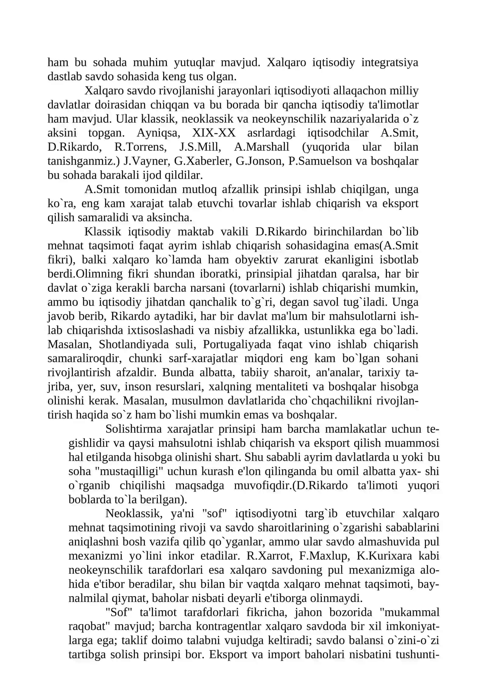 JAHON XO‘JALIGI TO‘G‘RISIDAGI IQTISODIY TA’LIMOTLAR 2