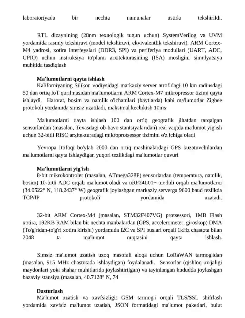 Mikroprotsessor tizimini ishlab chiqish 2