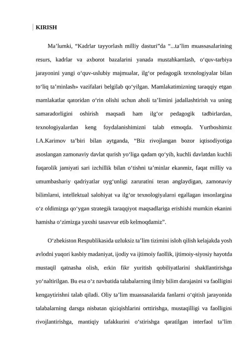 Kadrlar tayyorlash milliy dasturi 2