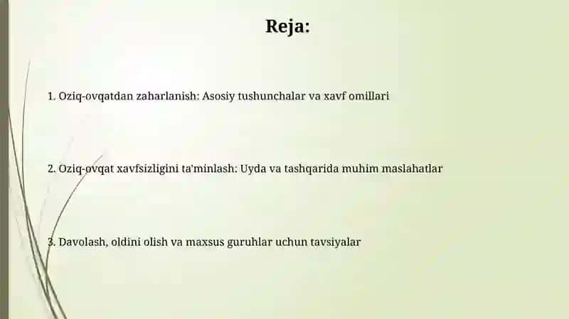 Oziq-ovqatdan zaharlanish va ularning profilaktikasi 2