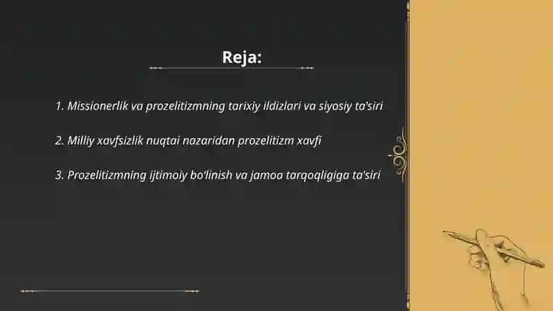 Missionerlik va prozelitizm siyosiy va ijtimoiy xafi 2