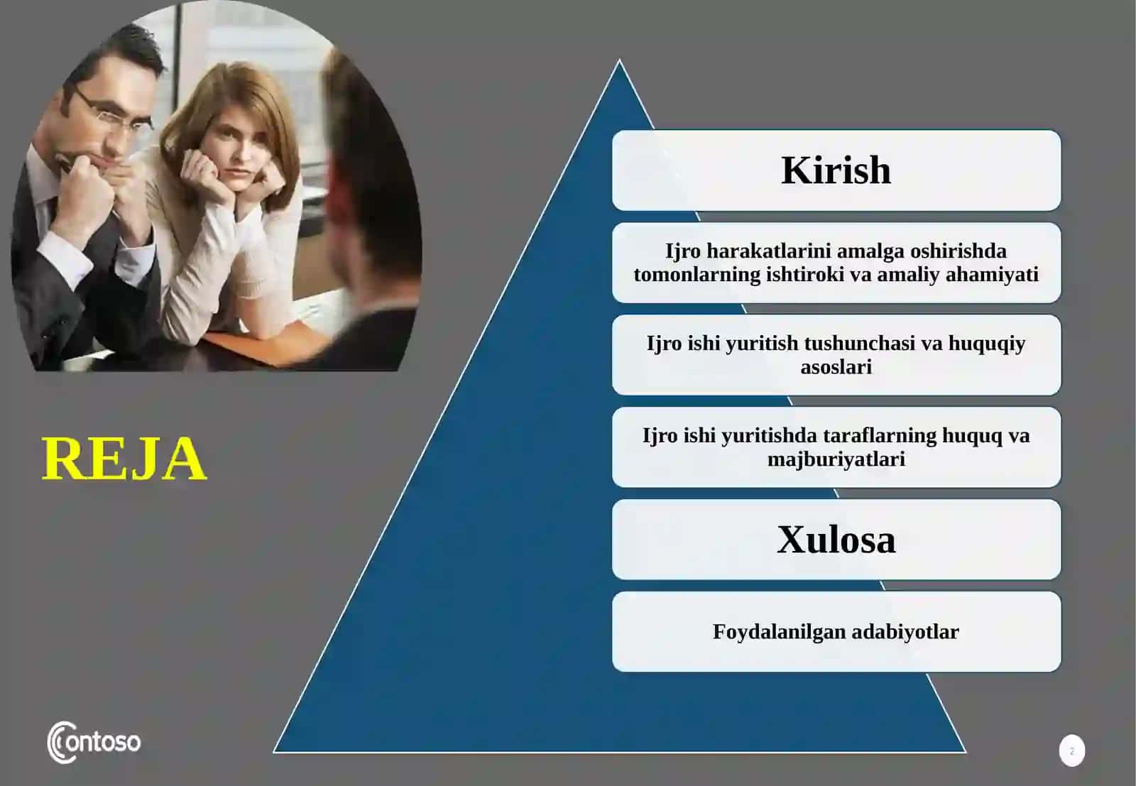 Ijro ishi yuritishda tomonlarning ishtiroki. 2