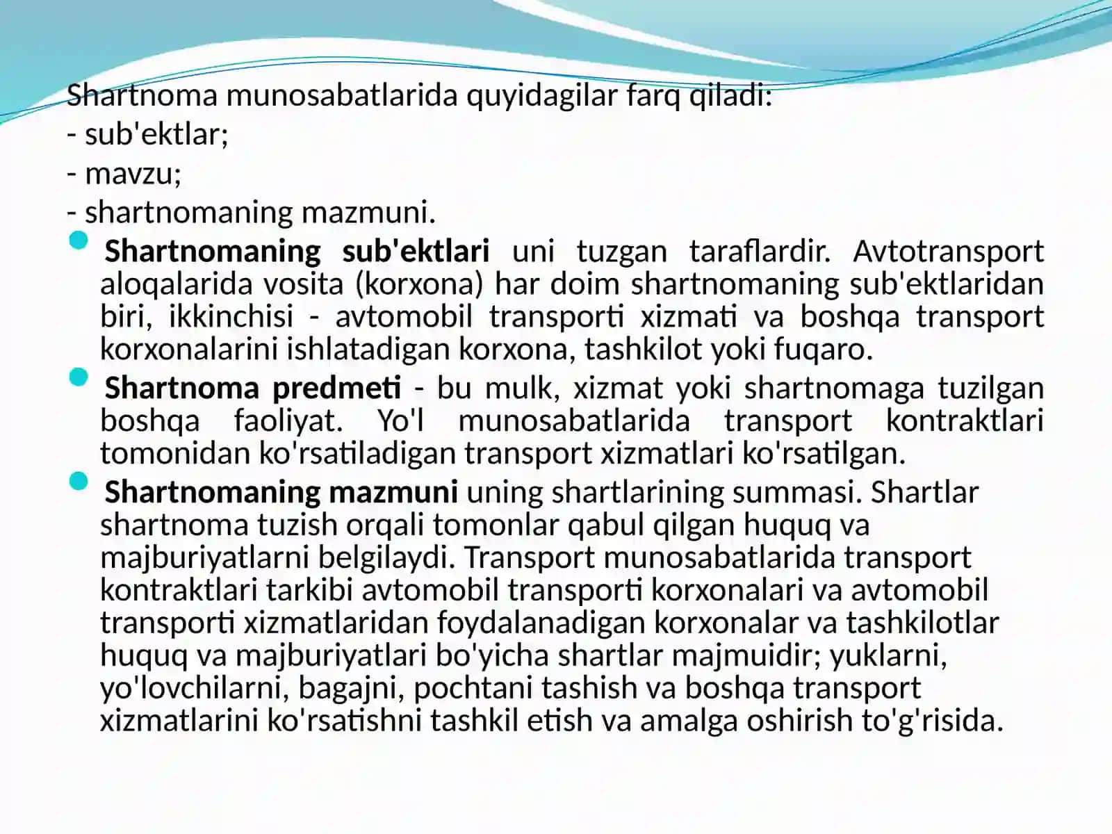 Yuklarni yayo'lovchilarni tashishda avtomobillarni texnik ekspluatatsiyasida qo'llaniladigan asosiy hujjatlar 2