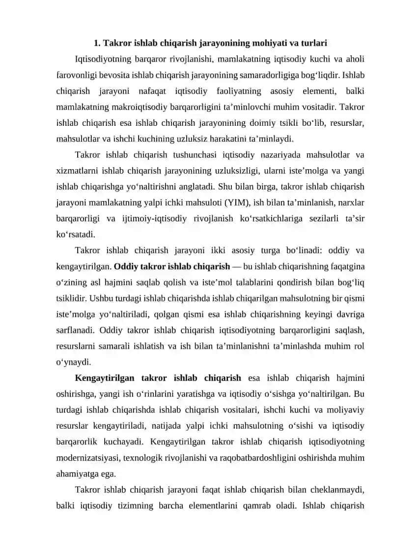 Takror ishlab chiqarish jarayoni va makroiqtisodiy barqarorlik 2