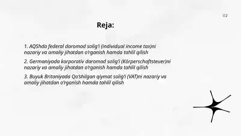 AQShda federal daromad solig‘i (individual income tax)ni nazariy va amaliy jihatdan o‘rganish hamda tahlil qilish 2