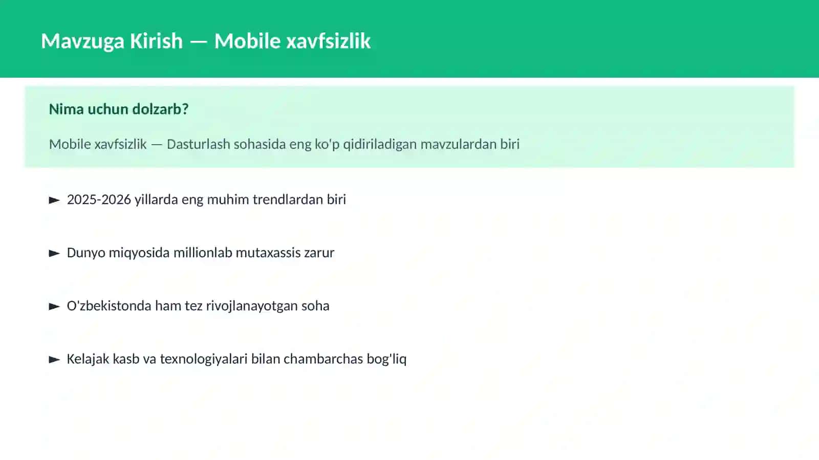 Mobile xavfsizlik 2