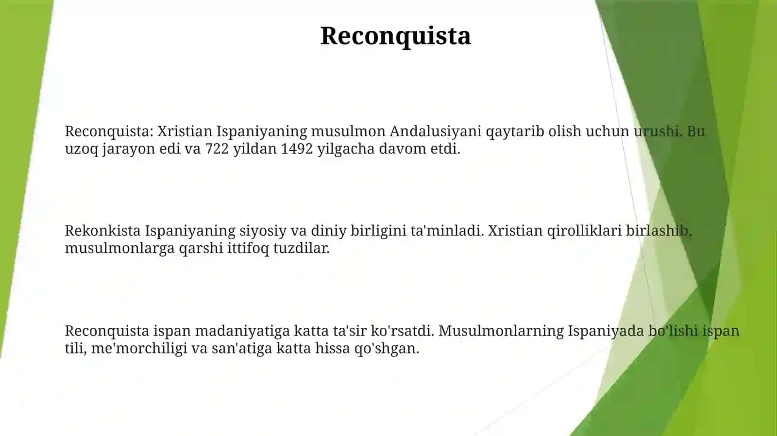 Reconquista: Xristian Ispaniyaning musulmon Andalusiyani qaytarib olish uchun urushi 2