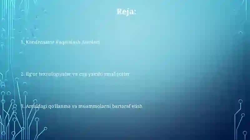 Kondesterlash bo'yicha nomerlashga o'rgatish 2