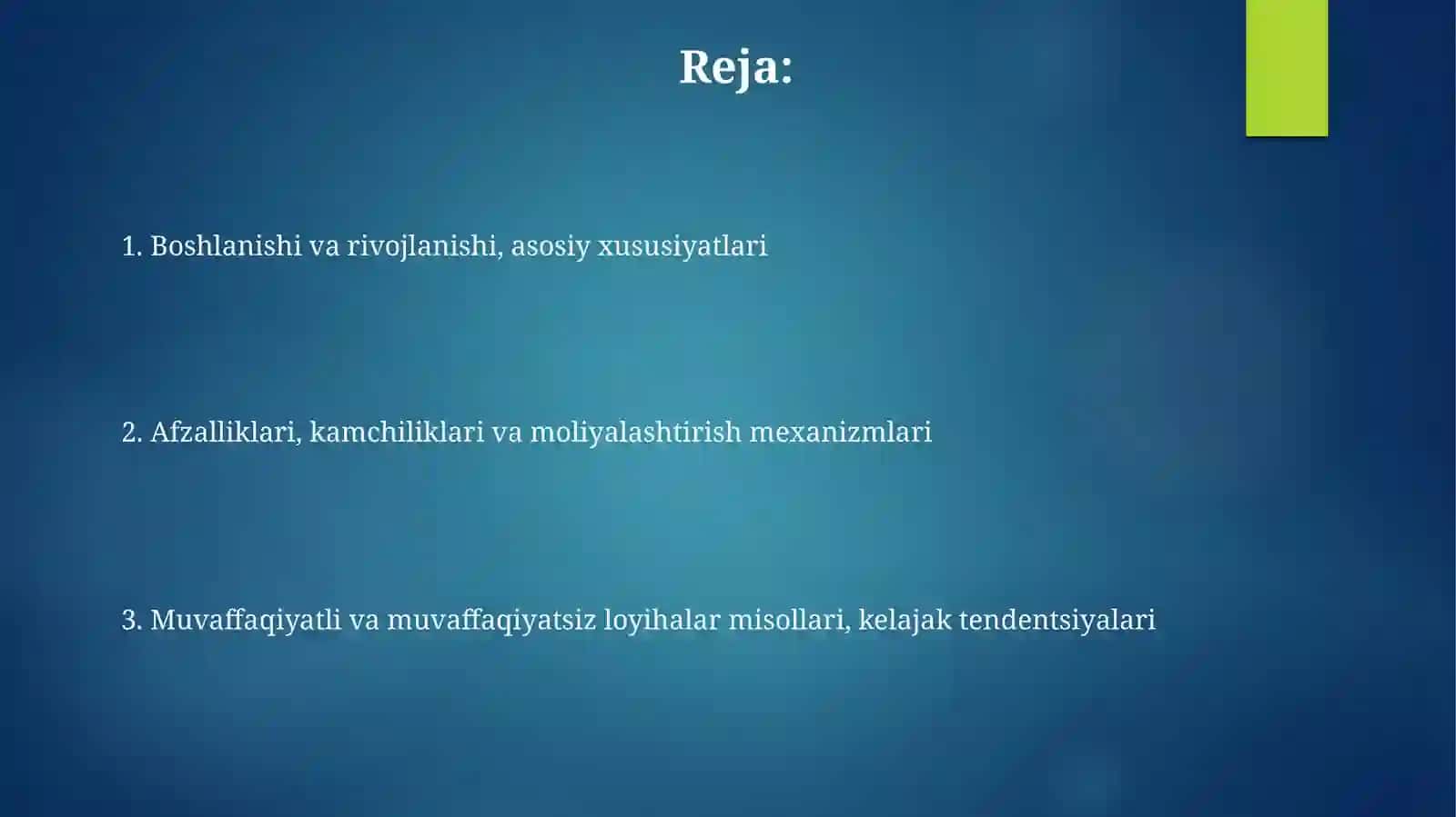AQSHda davlat xususiy sherikchiligi boshlanishi va mashhur loyihalari 2
