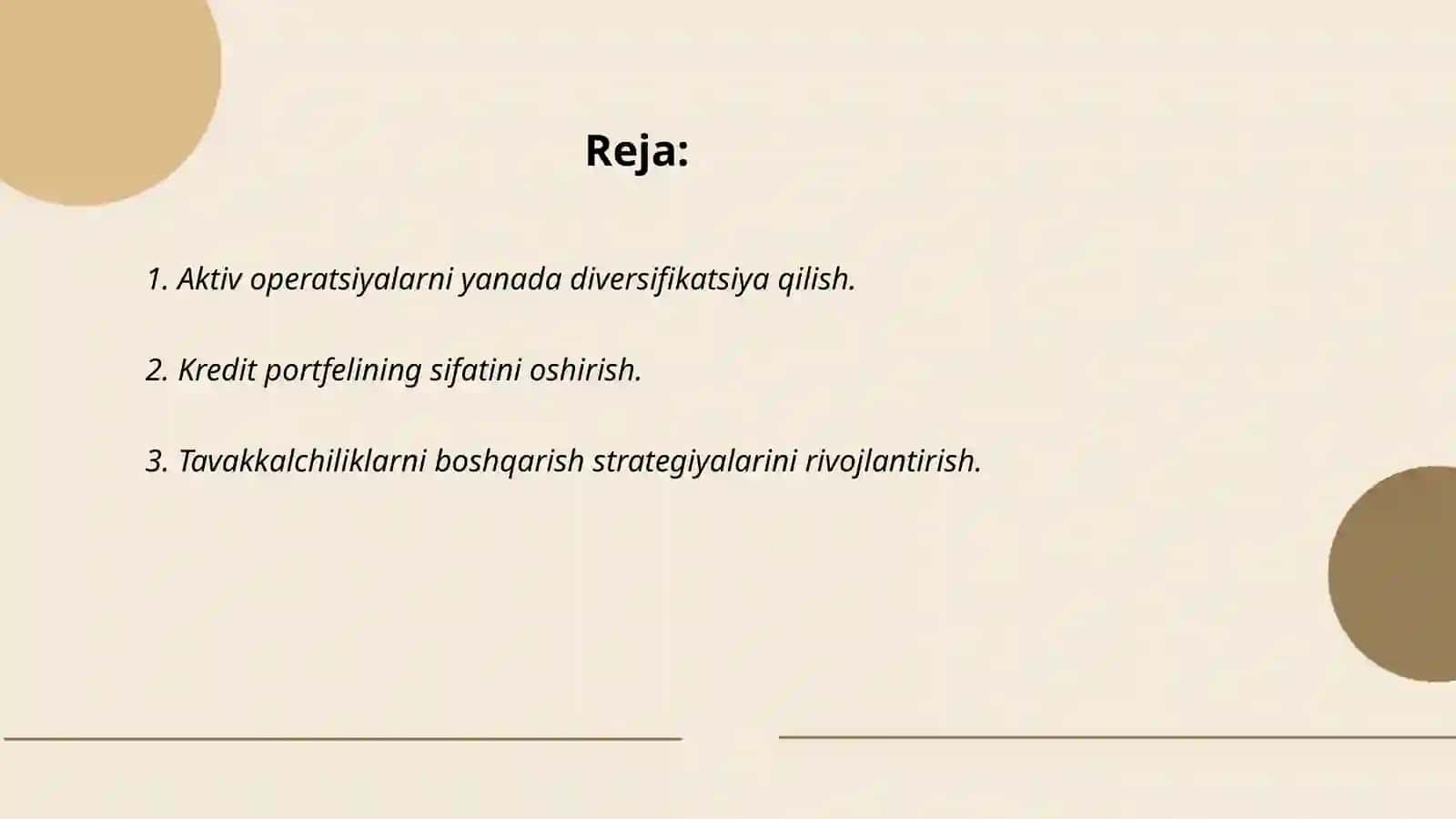 Tijorat banklari aktiv operatsiyalarini takomillashtirish yo’llari 2