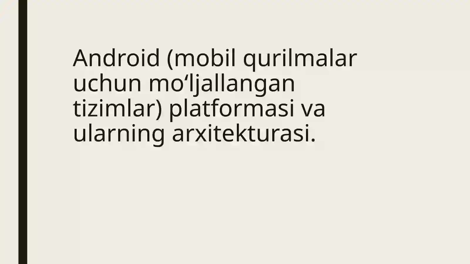mobil texnalogiyalar fanidan tayyorlagan mustaqil ishi 2
