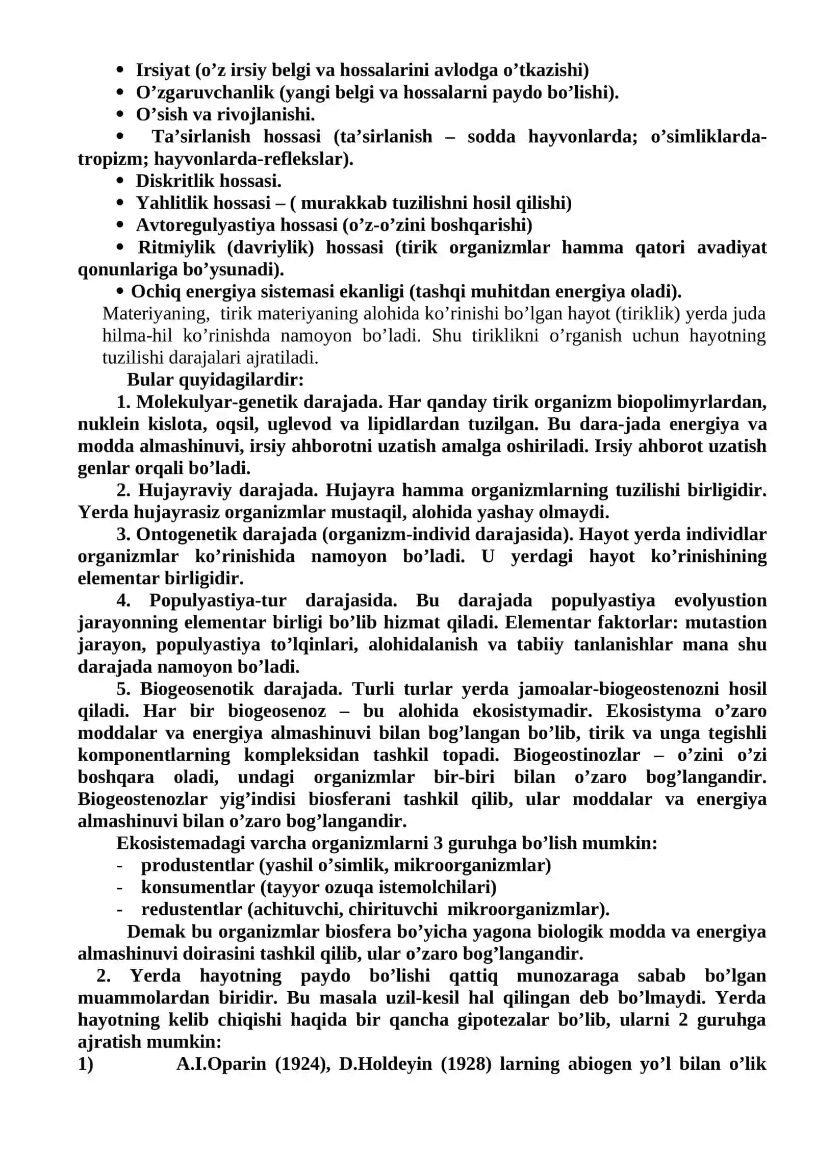 YERDA HAYOTNING PAYDO BO’LISHI VA RIVOJLANISHI 2