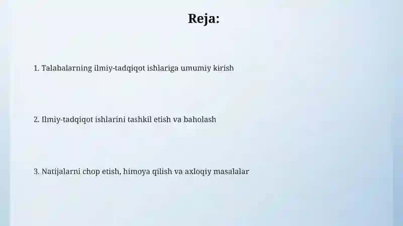 Talabalarning Ilmiy-tadqiqot ishlarini Rasmiylashtirish 2