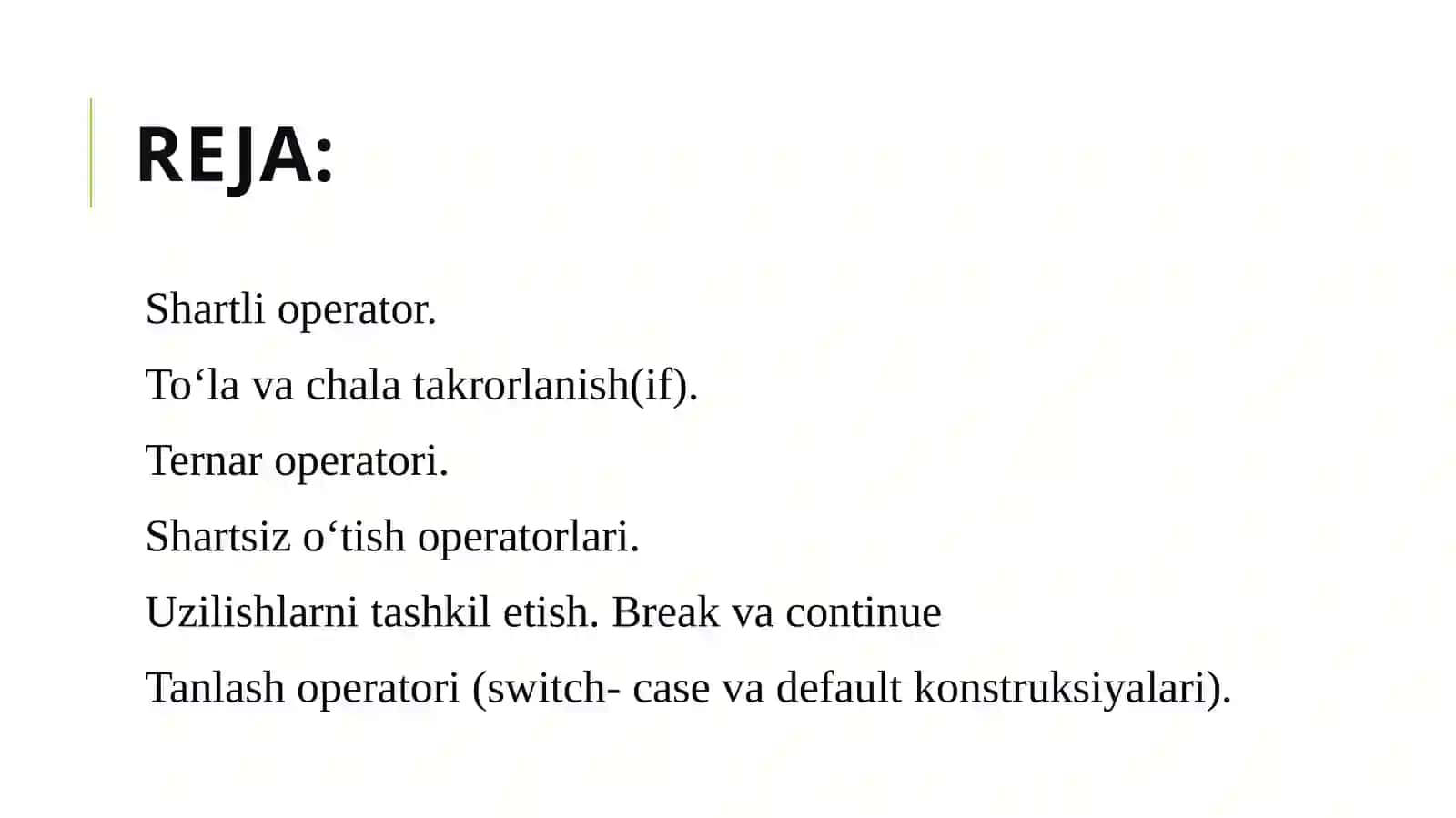 Uzilishlarni tashkil etish 2