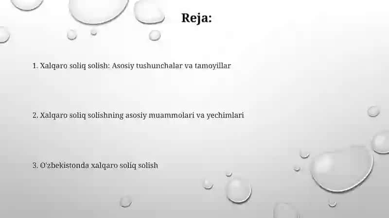 Xalqaro soliqqa tortish tizimlari 2