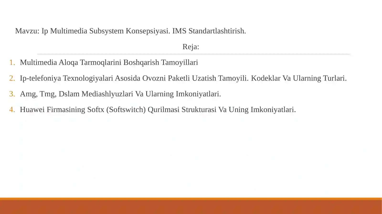 Ip Multimedia Subsystem Konsepsiyasi. IMS Standartlashtirish 2