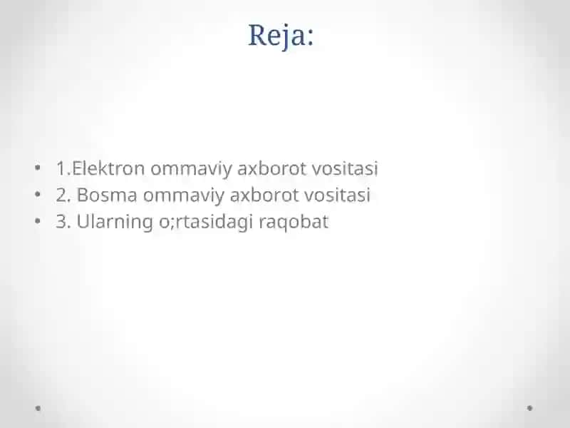 Elektron va bosma ommaviy axborot vositalari o’rtasida raqobat 2