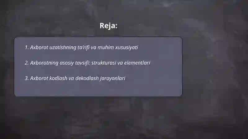 Axborot uzatish muhim xususiyati 2