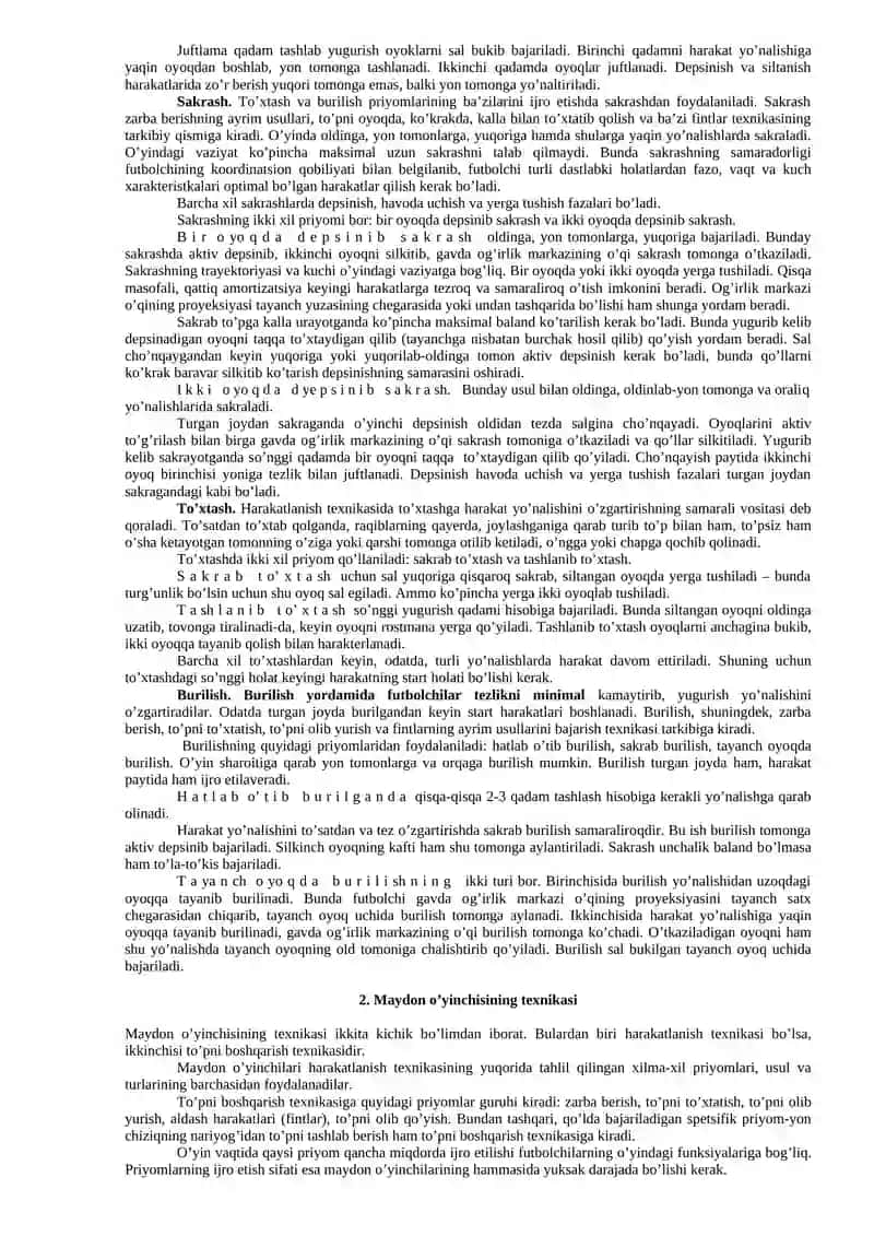 Futbol o’yin qoidalari, o’yin texnikasi va taktikasi 2