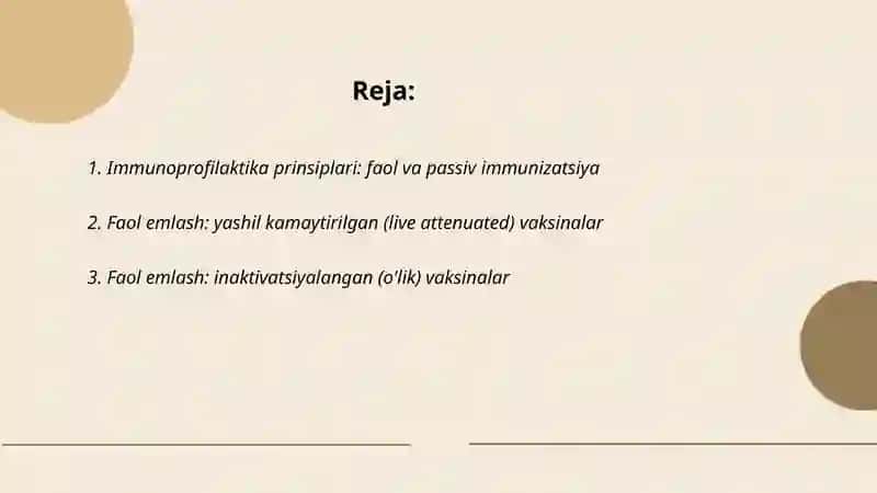 Immuniprofilaktika va immunoterapiya. Vaksinalar va immun zardoblar 2