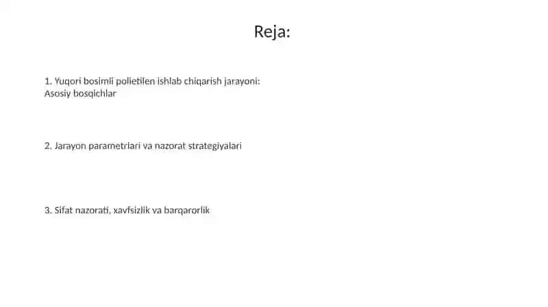 Yuqori bosimda politelin ishlab chiqarish jarayon vaqollanish 2