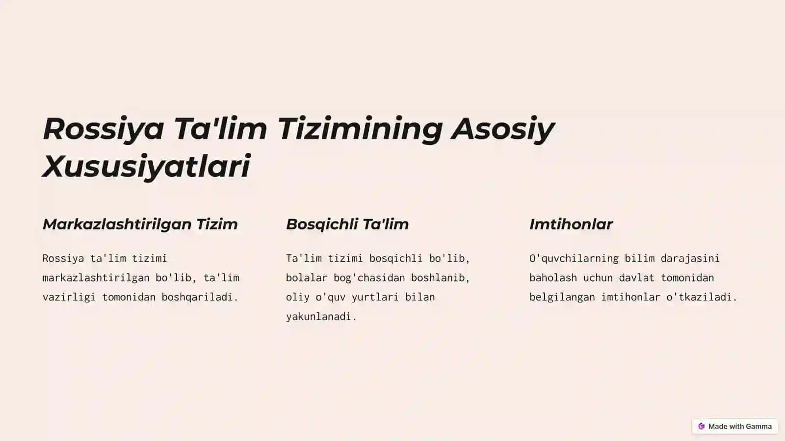 Rossiya ta'lim tizimi va rus tili o'qitish metodikasi 2