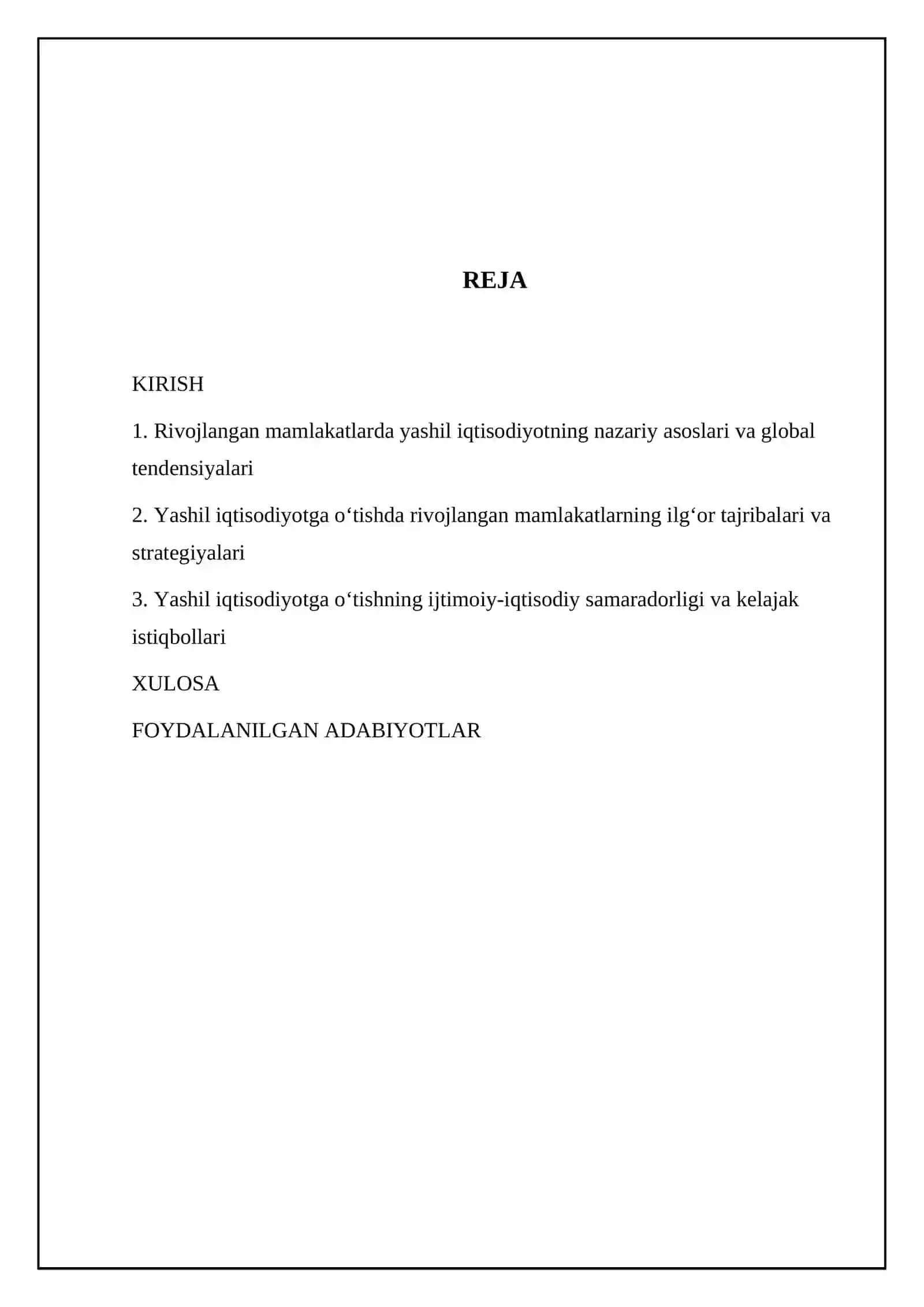 RIVOJLANGAN MAMLAKATLARDA YASHIL IQTISODIYOTGA O‘TISH TAJRIBASI 2