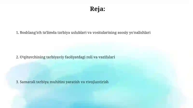 Tarbiya uslublari va vositalari 2