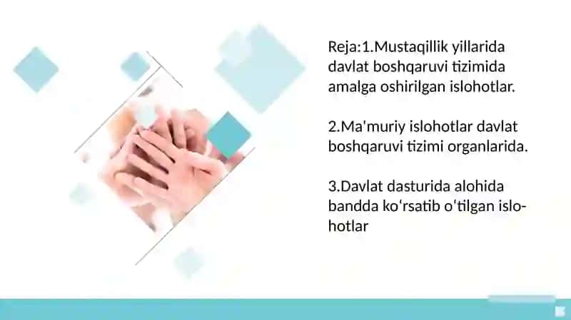 Mustaqillik yillarida davlat boshqaruvi tizimida amalga oshirilgan islohotlar 2