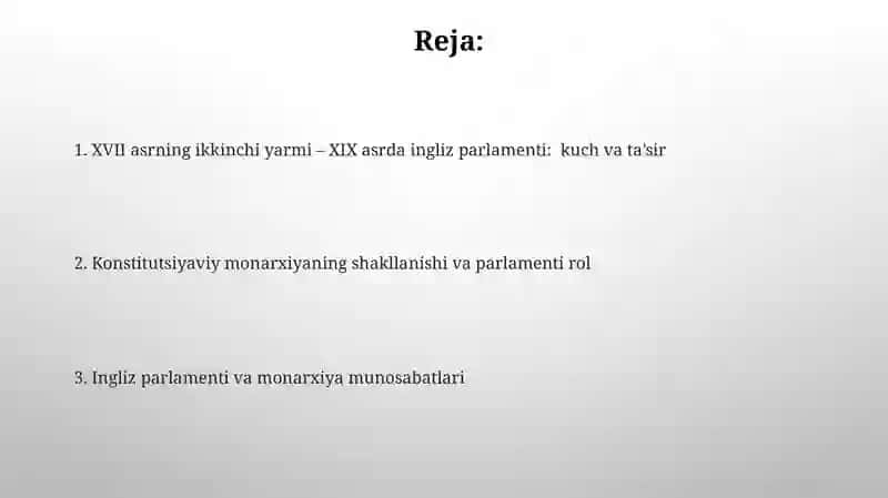 Ingliz parlamenti (XVII arsning ikkinchi yarmi XIX arsda) 2