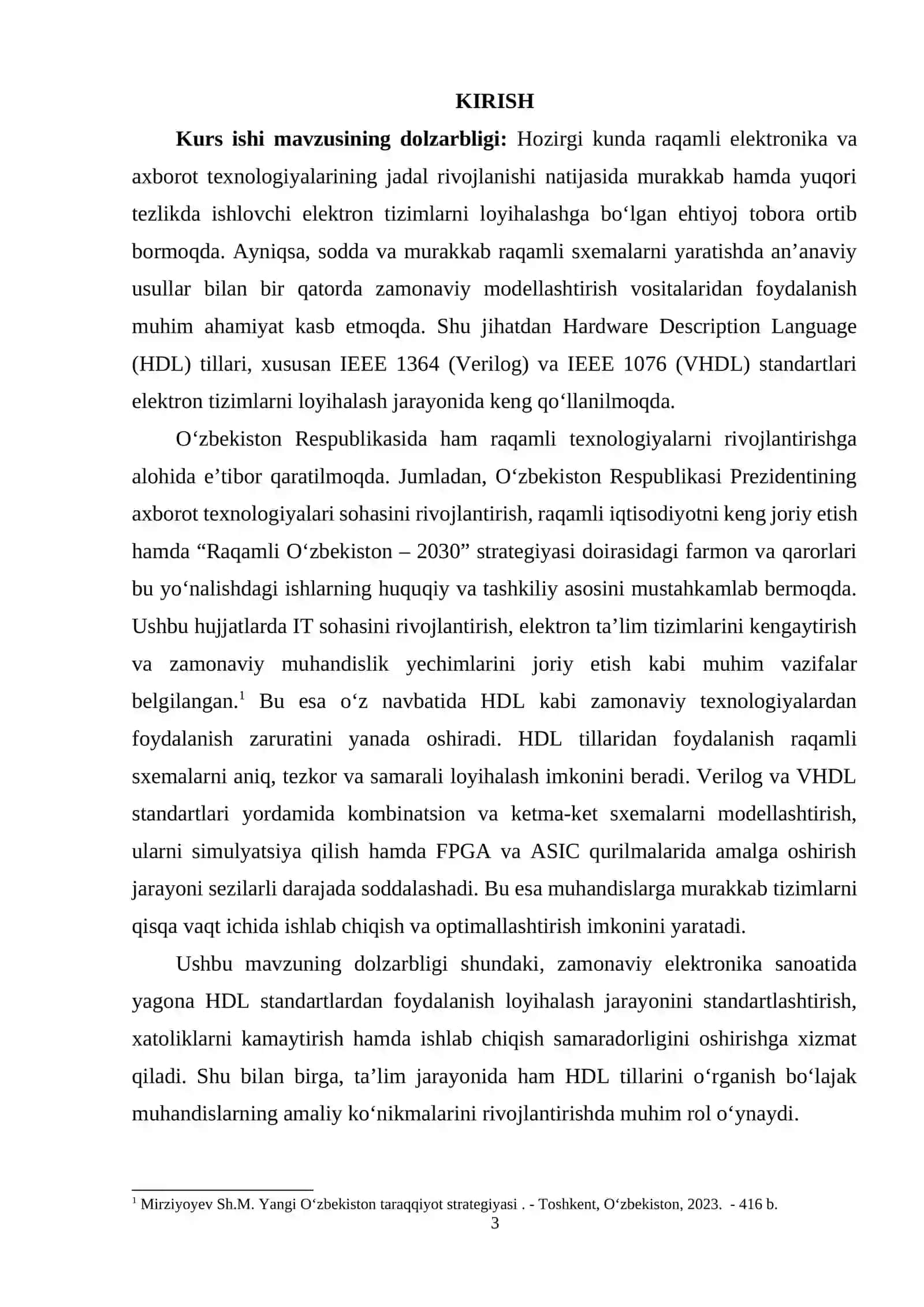 SODDA SXEMALARNI LOYIHALASH UCHUN YAGONА HDL STANDART (MASALAN IEEE 1364/ VERILOG, IEEE 1076/VHDL)NI QO‘LLASH 2