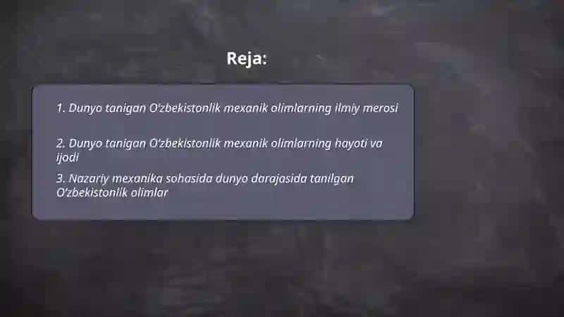 Dunyo tanigan Oʻzbekistonlik mexanik olimlar 2